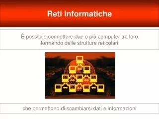 possibile connettere due o pi computer tra loro formando delle strutture reticolari