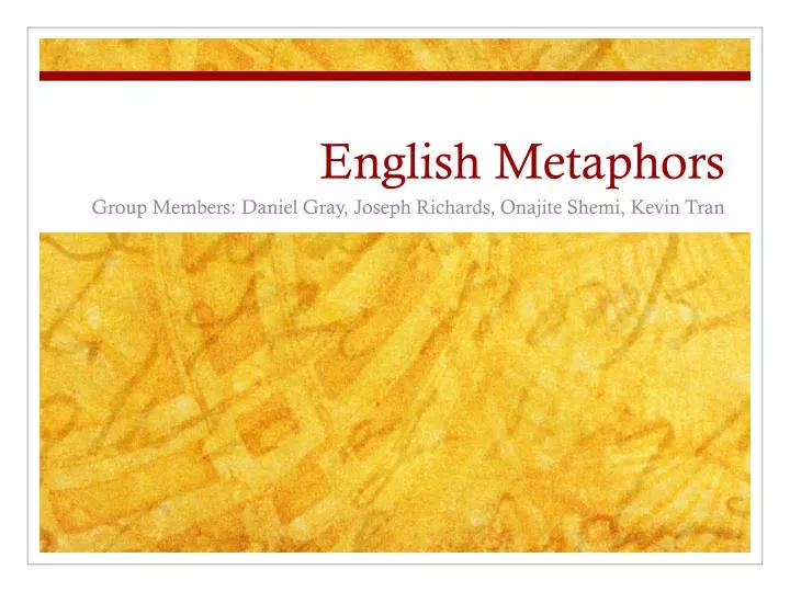 english metaphors