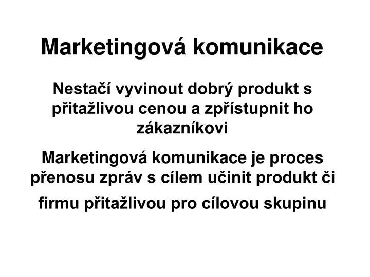 marketingov komunikace