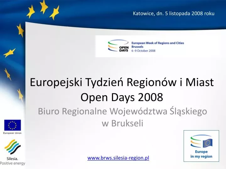europejski tydzie region w i miast open days 2008
