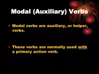 Modal (Auxiliary) Verbs