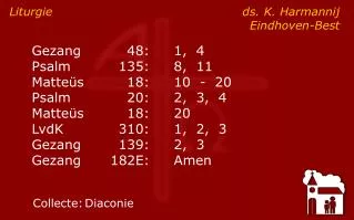 liturgie ds k harmannij eindhoven best