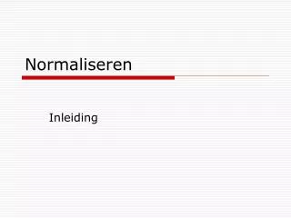 normaliseren