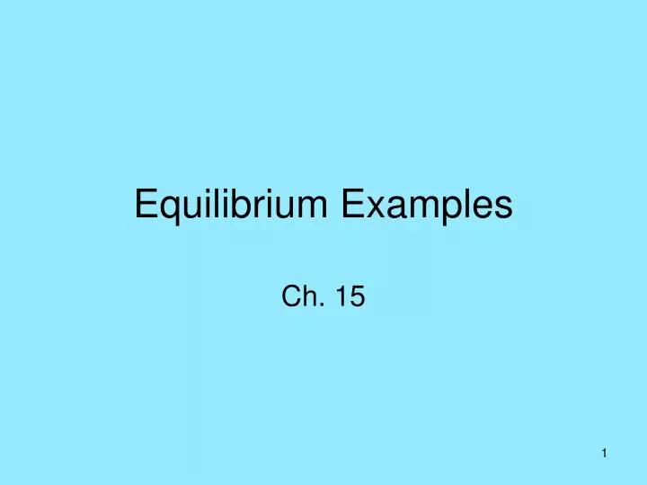 equilibrium examples