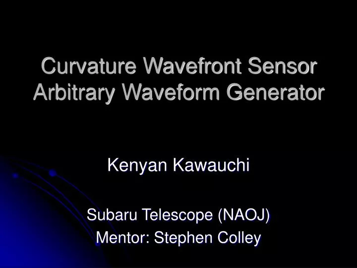 curvature wavefront sensor arbitrary waveform generator