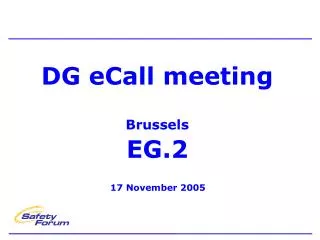 DG eCall meeting Brussels EG.2