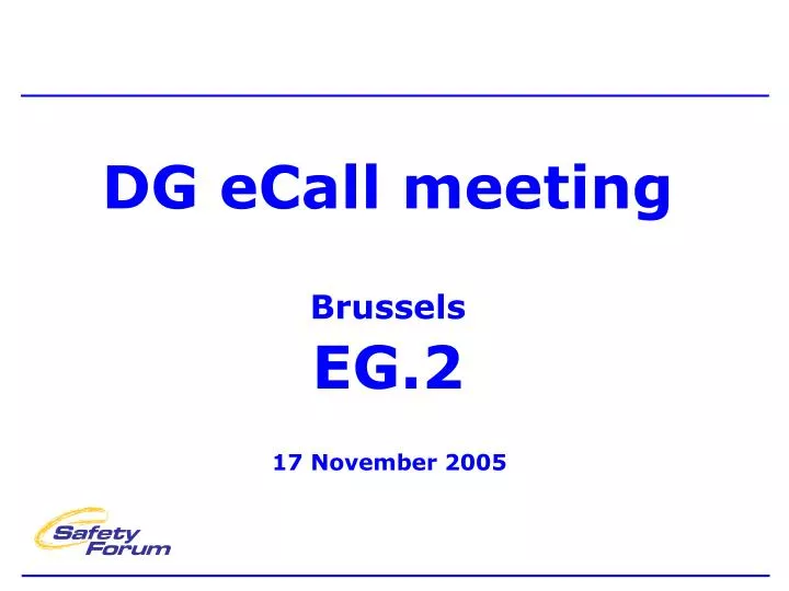 dg ecall meeting brussels eg 2