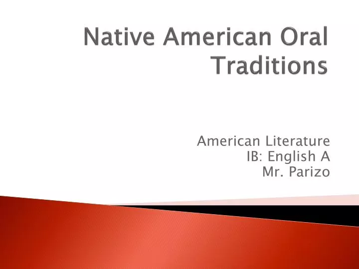 native american oral traditions
