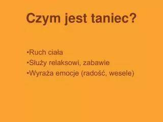 czym jest taniec