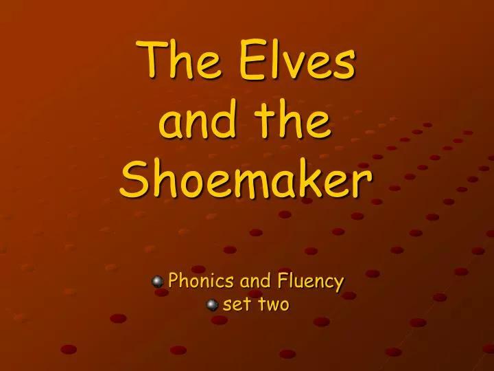 the elves and the shoemaker