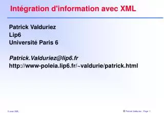 int gration d information avec xml