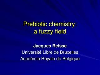 Prebiotic chemistry: a fuzzy field