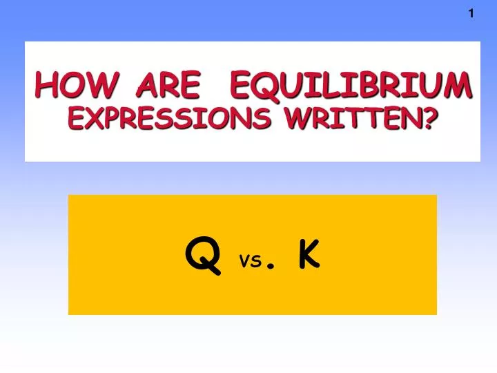 how are equilibrium expressions written