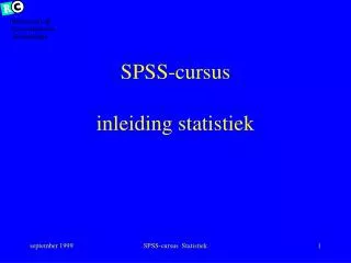 spss cursus inleiding statistiek