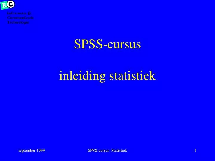 spss cursus inleiding statistiek