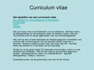 curriculum vitae