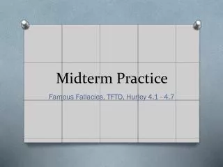 Midterm Practice