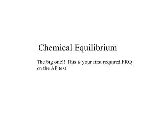 Chemical Equilibrium