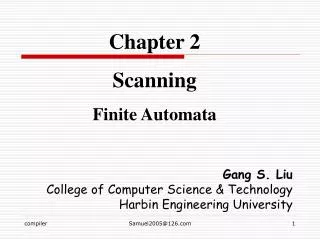 Chapter 2 Scanning Finite Automata