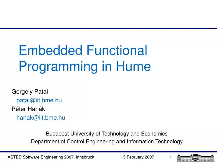 embedded functional programming in hume