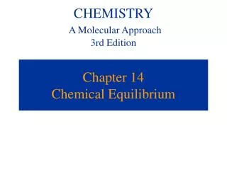 Chapter 14 Chemical Equilibrium