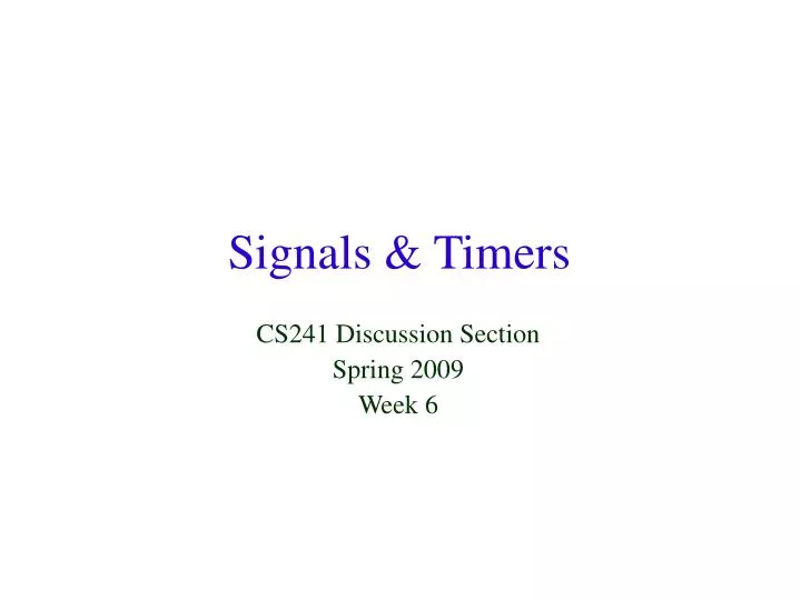 signals timers
