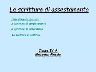 le scritture di assestamento