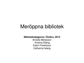 mer ppna bibliotek
