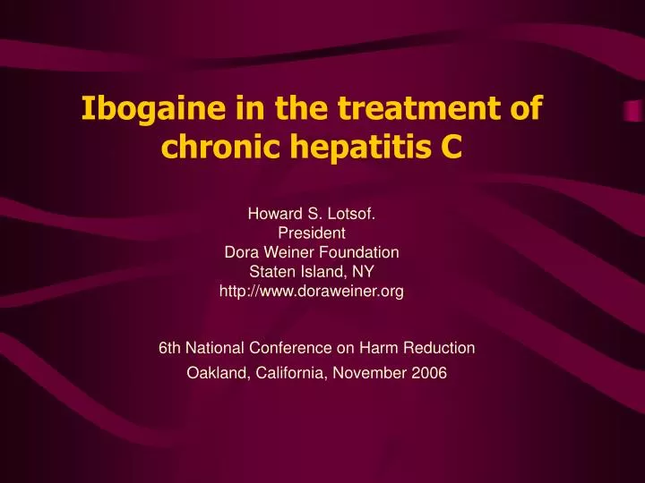 ibogaine in the treatment of chronic hepatitis c