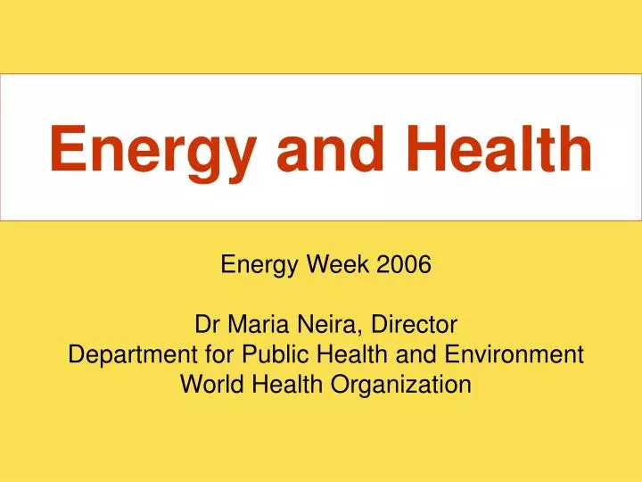 energy and health