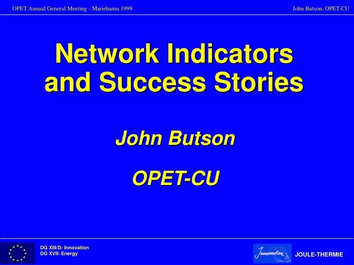 network indicators and success stories