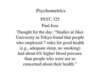 Psychometrics