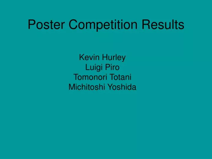 poster competition results