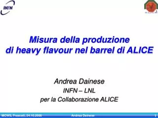 misura della produzione di heavy flavour nel barrel di alice