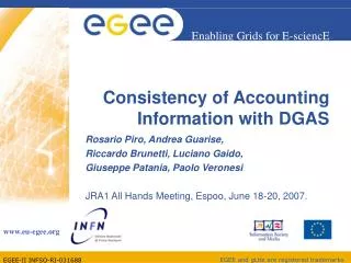 Consistency of Accounting Information with DGAS