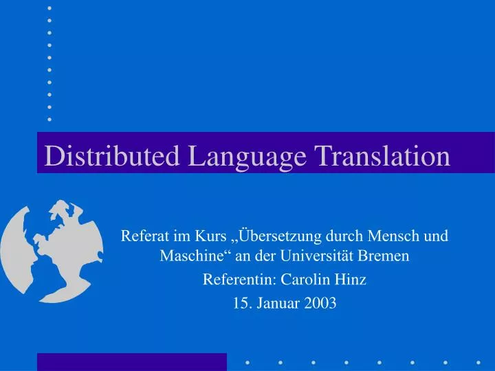 distributed language translation