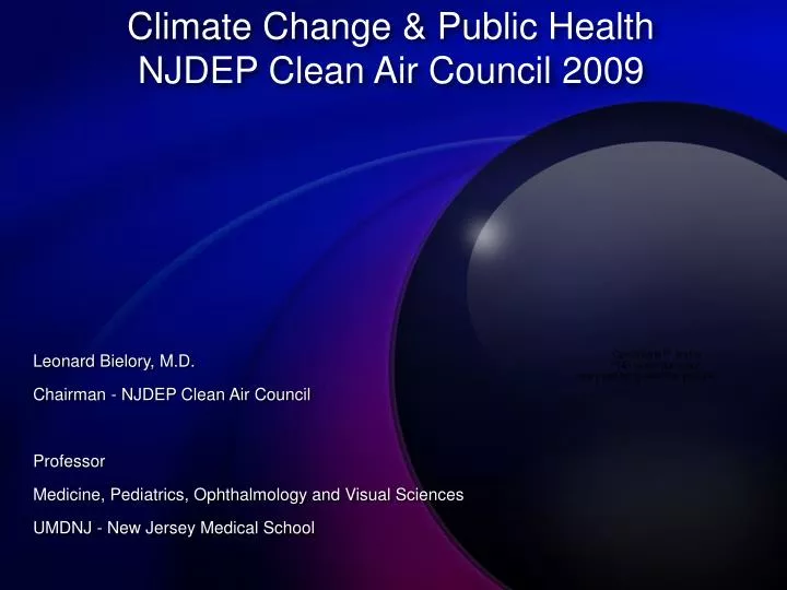 climate change public health njdep clean air council 2009