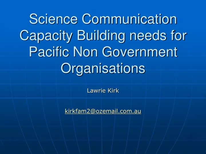 science communication capacity building needs for pacific non government organisations