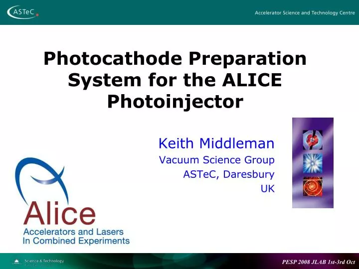 photocathode preparation system for the alice photoinjector