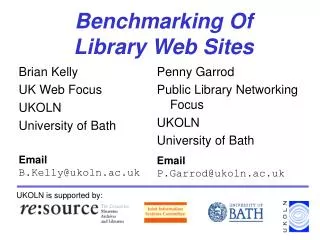 Benchmarking Of Library Web Sites