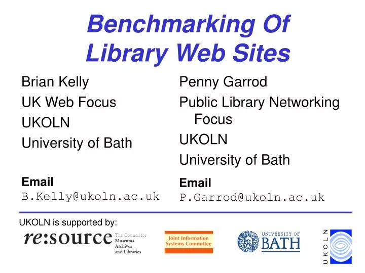 benchmarking of library web sites