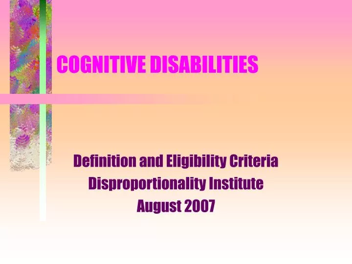 cognitive disabilities