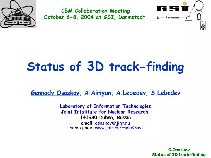 status of 3d track finding