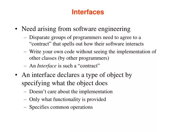 interfaces