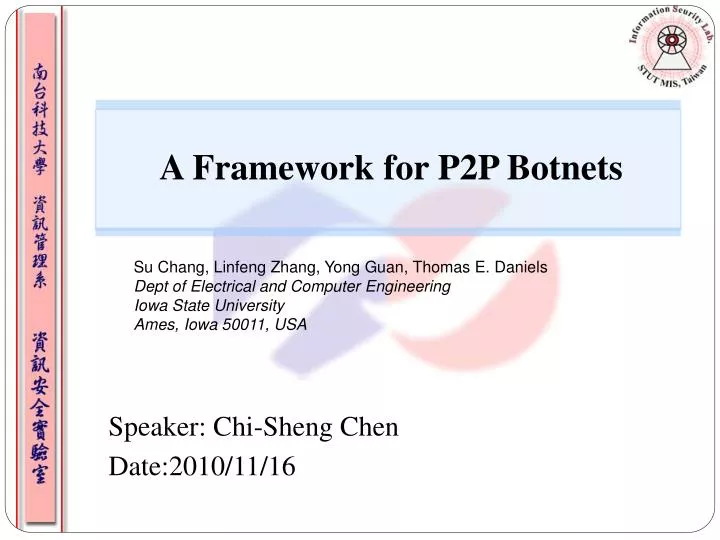a framework for p2p botnets