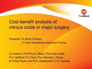 Cost-benefit analysis of nitrous oxide in major surgery