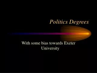 Politics Degrees