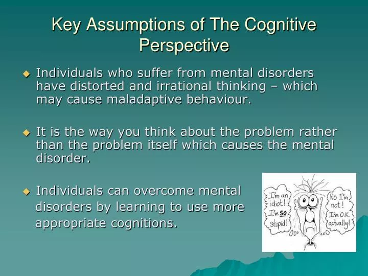 key assumptions of the cognitive perspective