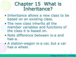 Chapter 15 What is Inheritance?