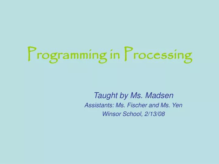 programming in processing